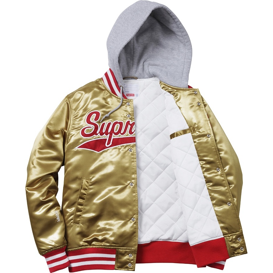 Supreme Hooded Satin Varsity Jacket (SS14)