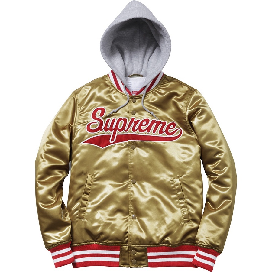 Supreme Hooded Satin Varsity Jacket (SS14)