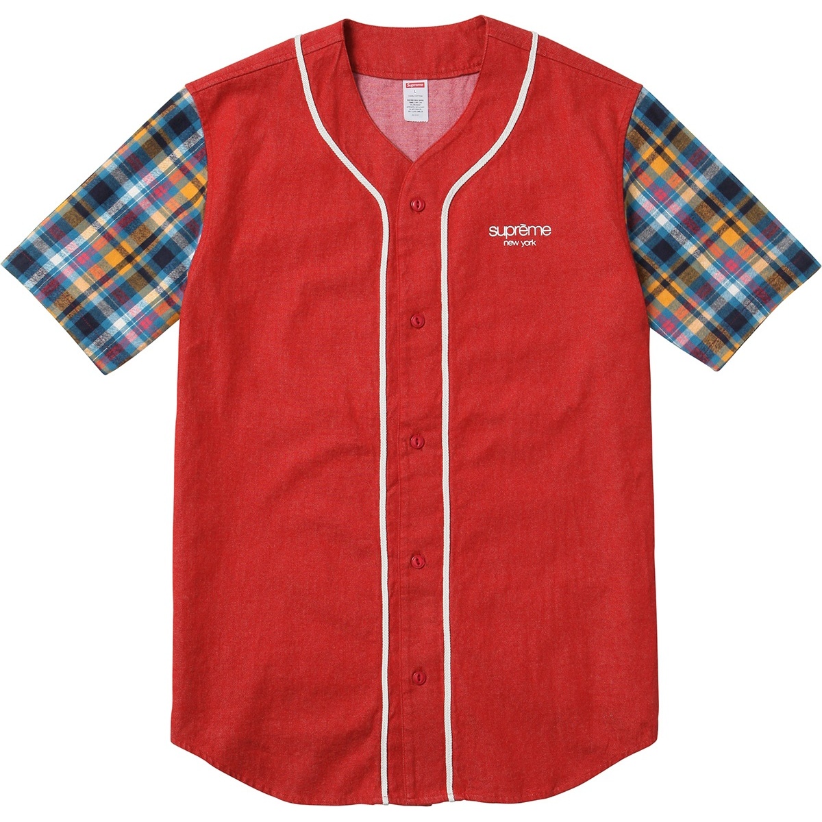Supreme Denim Flannel Baseball Shirt (SS14)