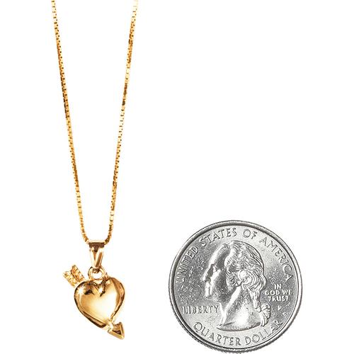 Supreme Gold Heart and Arrow Pendant (SS17) - $360