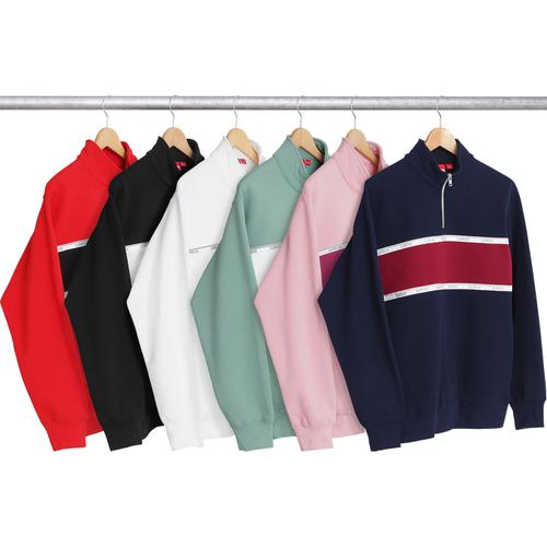 Supreme Logo Tape Stripe Half Zip Sweat (SS17) - $148