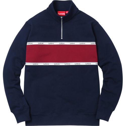 Supreme Logo Tape Stripe Half Zip Sweat (SS17) - $148