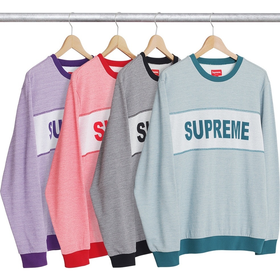 Supreme Tonal Stripe Logo Crewneck (SS17) - $128