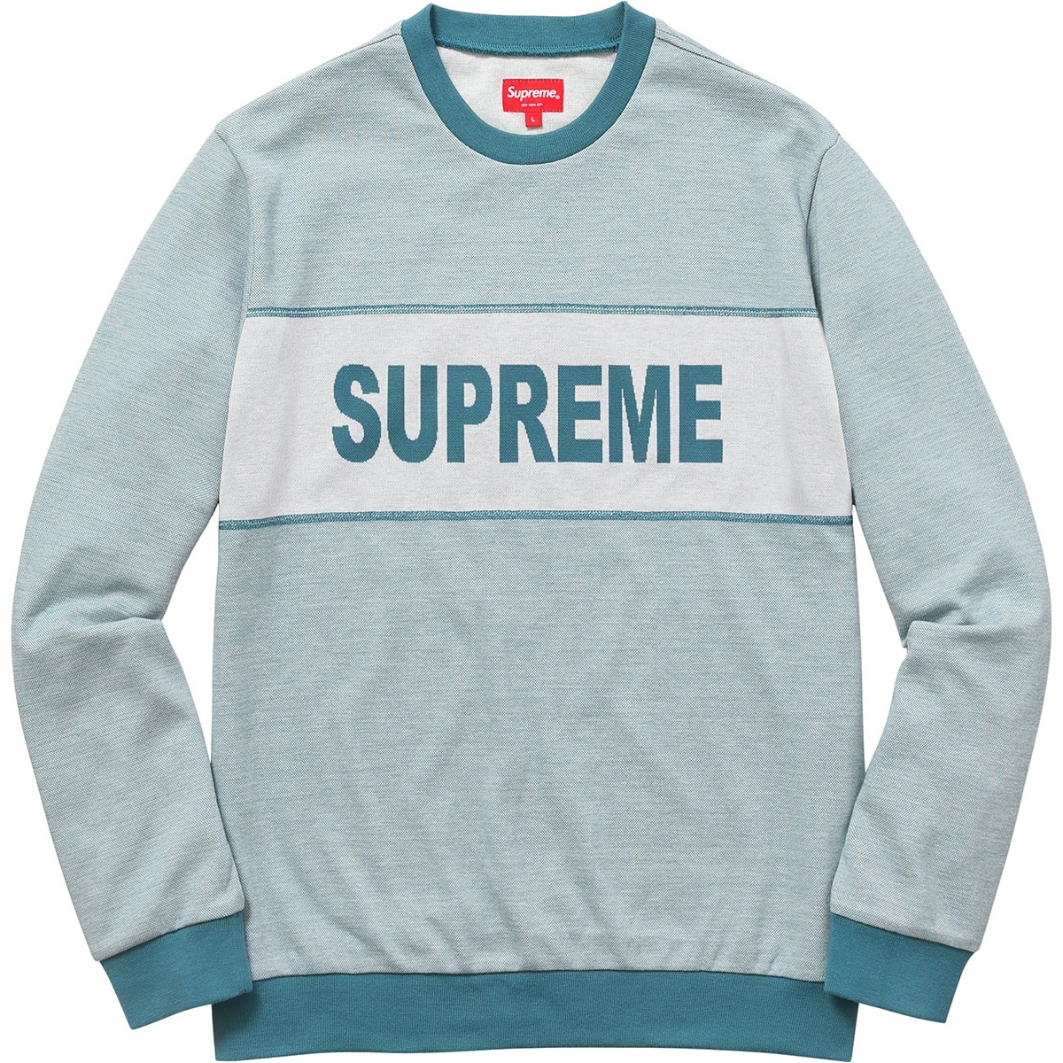 Supreme Tonal Stripe Logo Crewneck (SS17) - $128