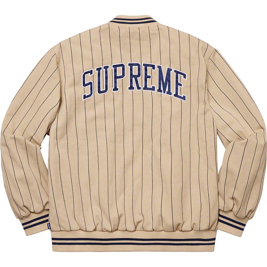 Supreme Pinstripe Varsity Jacket (SS19) - $188