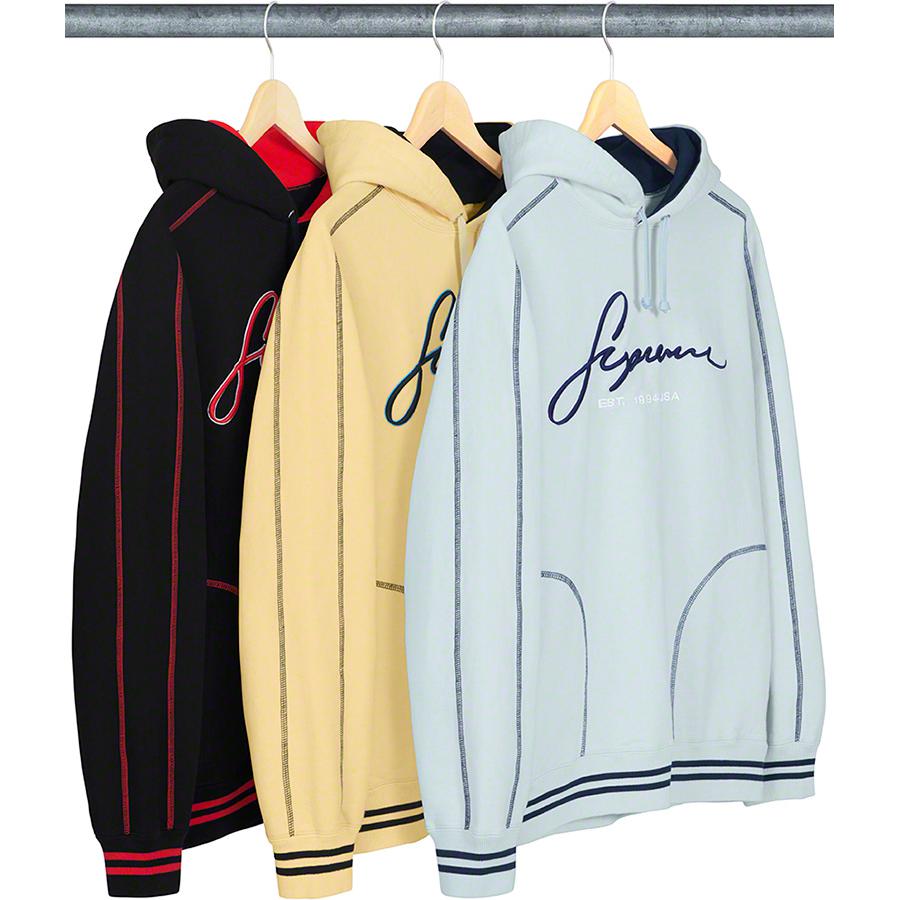 Supreme Contrast Embroidered Hooded Sweatshirt (SS19) - $158