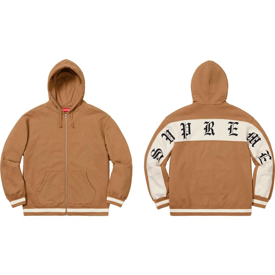 Supreme Old English Stripe Zip Up Sweatshirt (SS19) - $158