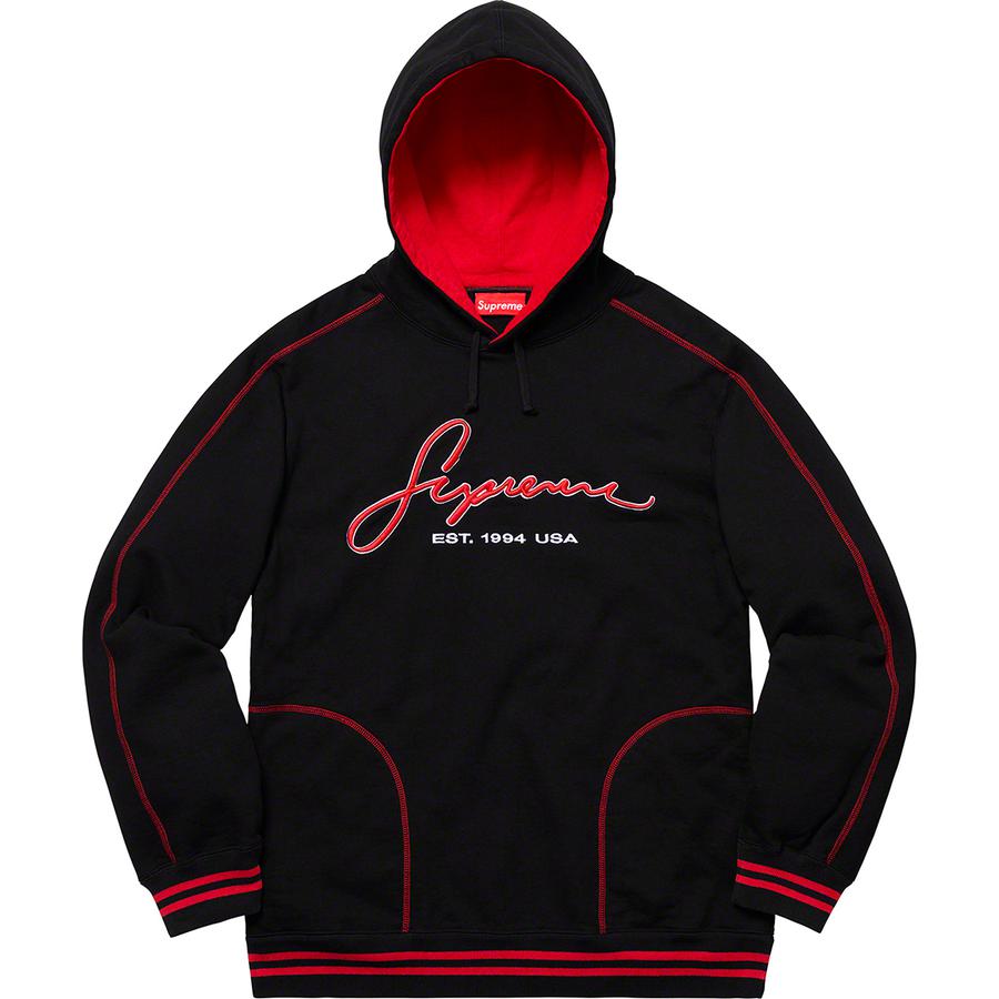 Supreme Contrast Embroidered Hooded Sweatshirt (SS19) - $158