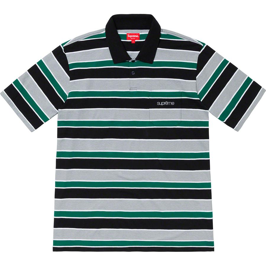Supreme Classic Logo Stripe Polo (SS19) - $98