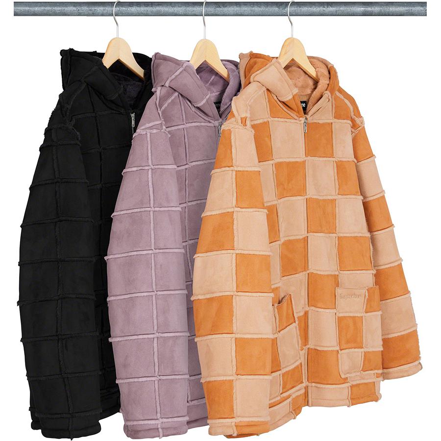 Supreme Faux Suede Patchwork Hooded Jacket (SS20) - $288