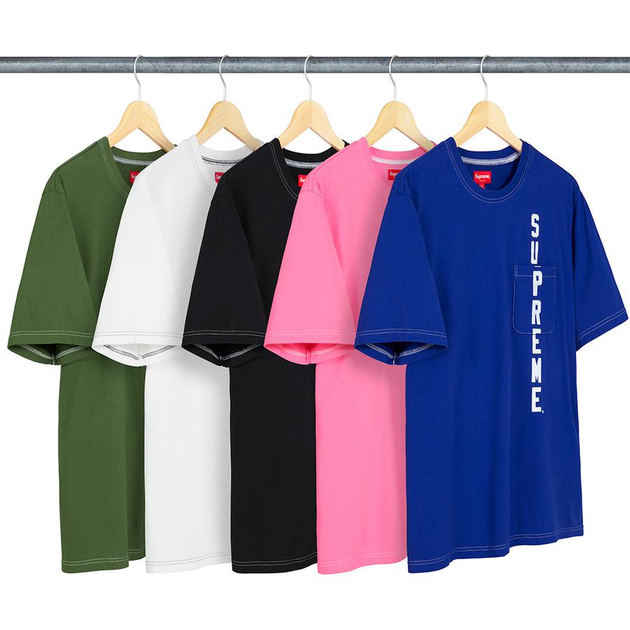 Supreme Contrast Stitch Pocket Tee (SS20) - $68