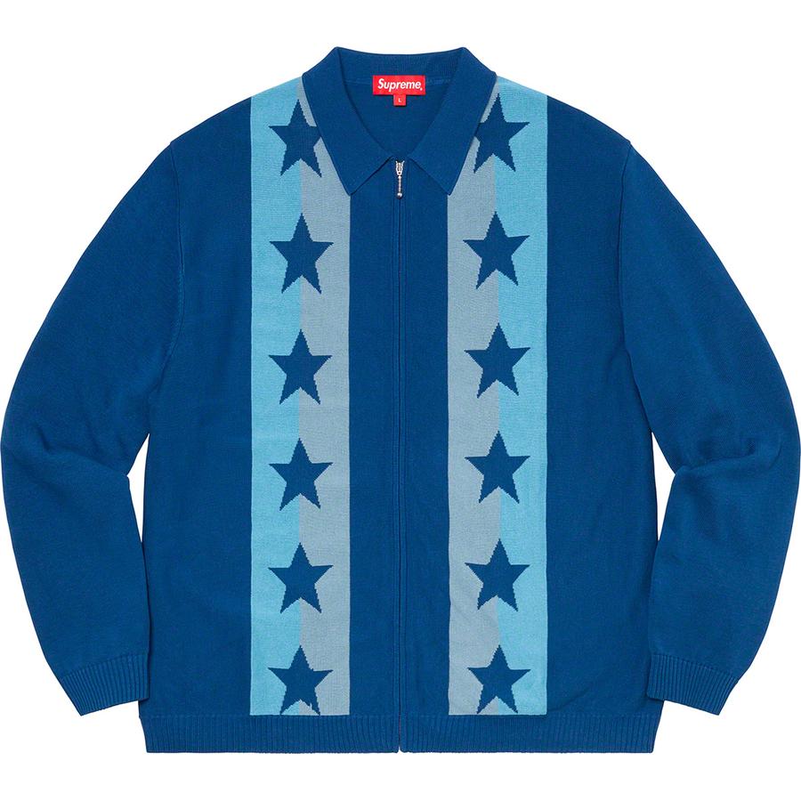 Supreme Stars Zip Up Sweater Polo (SS20) - $158