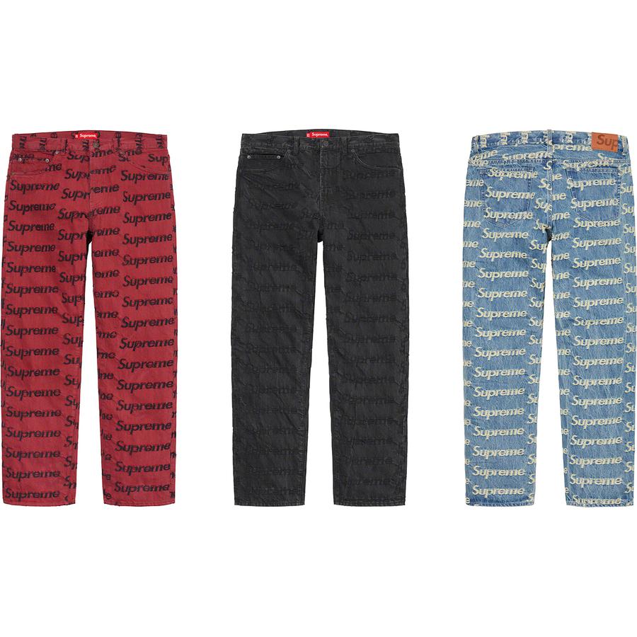 Supreme Frayed Logos Regular Jean releasing on Week 10 for spring summer 2021