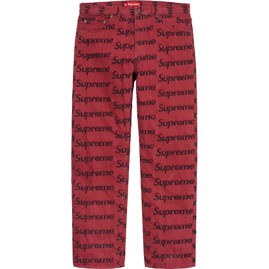 Supreme Frayed Logos Regular Jean (SS21) - $188