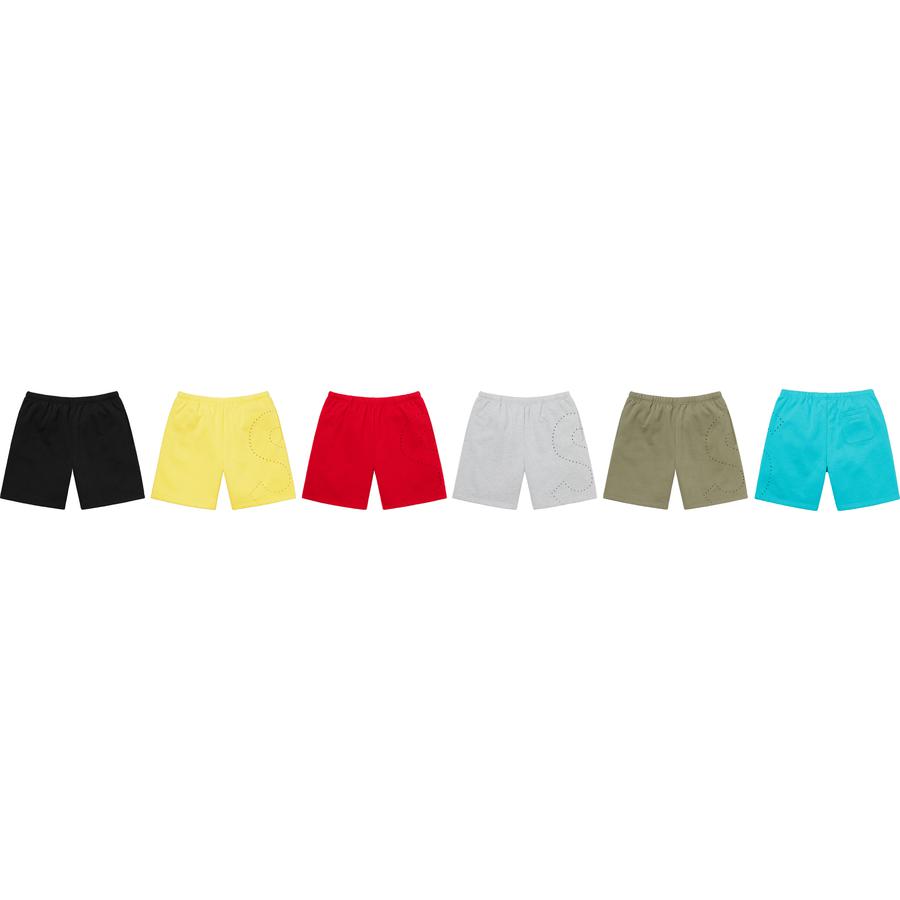 Supreme Laser Cut S Logo Sweatshort releasing on Week 1 for spring summer 2021