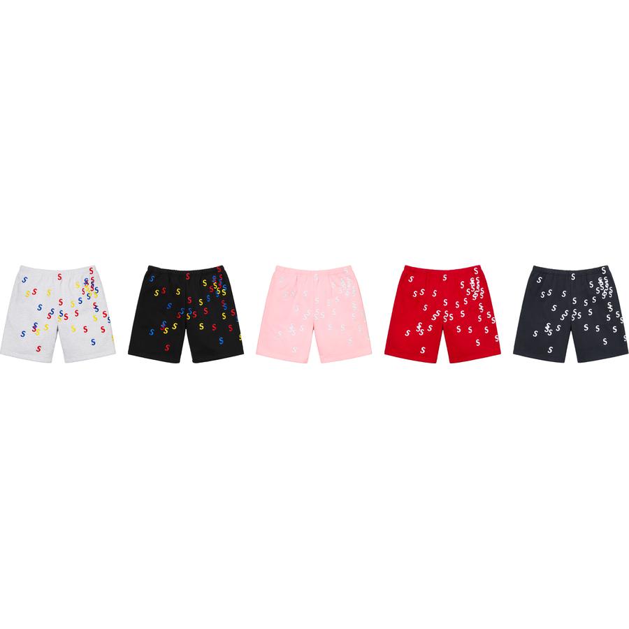 Supreme Embroidered S Sweatshort releasing on Week 4 for spring summer 2021