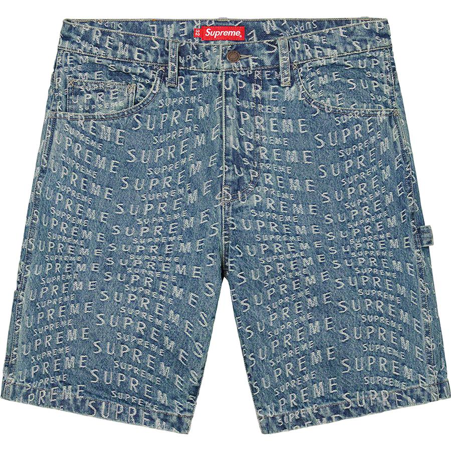 Supreme Warp Jacquard Logos Denim Painter Short (SS21) - $138