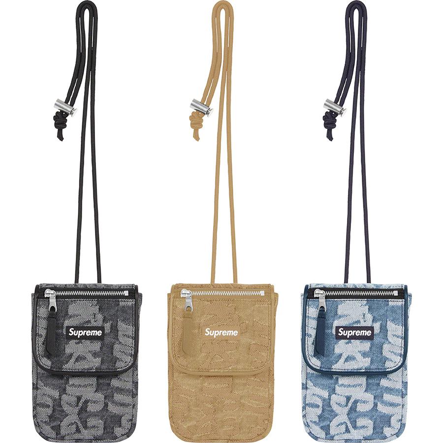 Supreme Fat Tip Jacquard Denim Neck Pouch (SS22) - $68