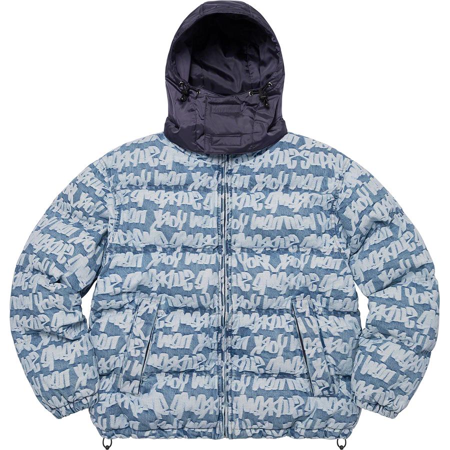 Supreme Fat Tip Jacquard Denim Puffer Jacket (SS22) - $348