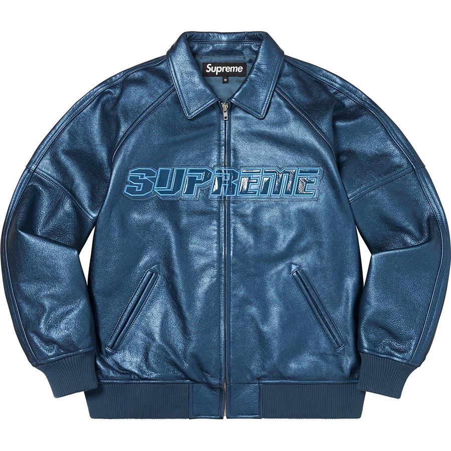 Supreme Silver Surfer Leather Varsity Jacket (SS22) - $798