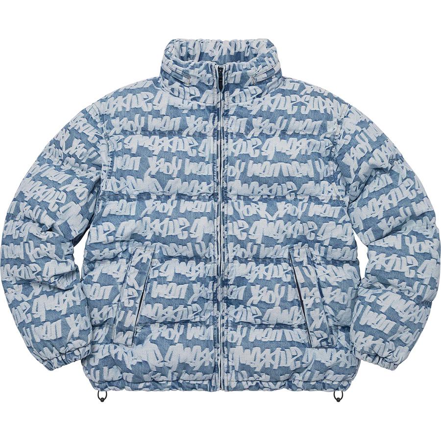 Supreme Fat Tip Jacquard Denim Puffer Jacket (SS22) - $348