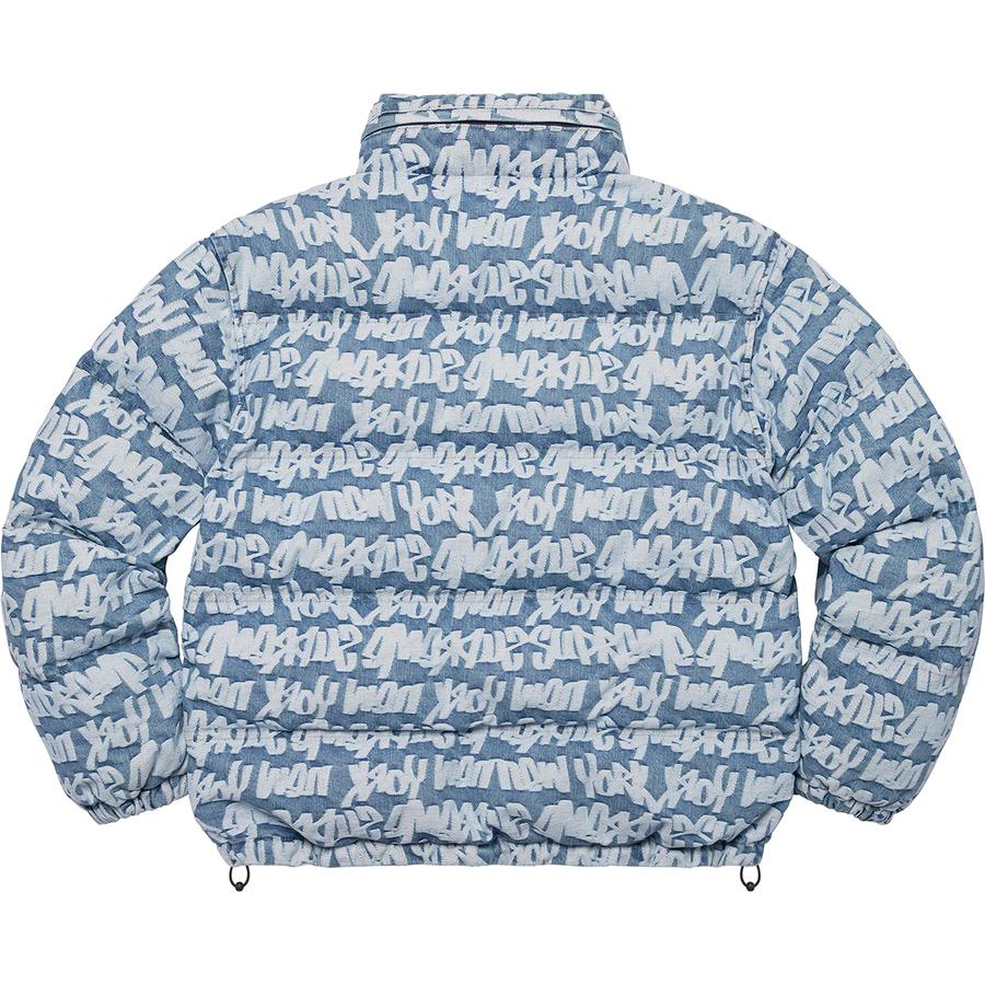 Supreme Fat Tip Jacquard Denim Puffer Jacket (SS22) - $348