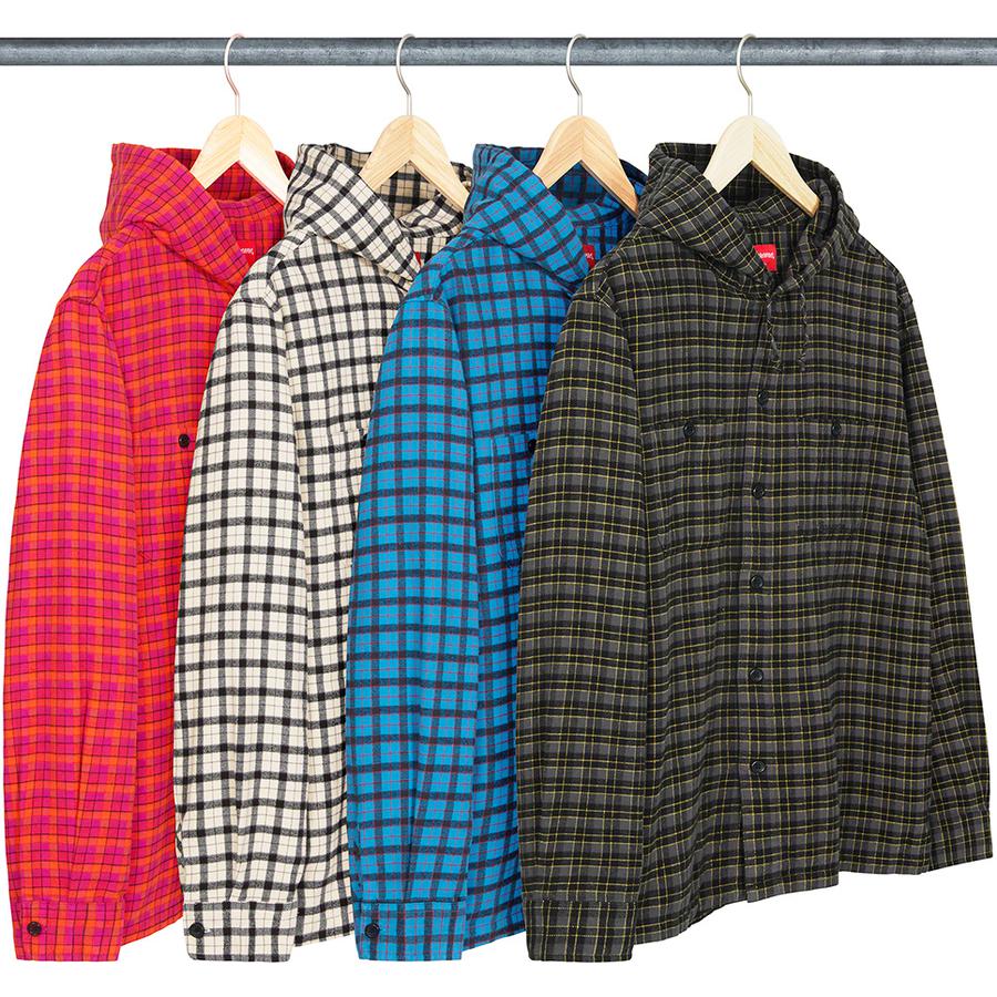 Supreme Mini Plaid Hooded Shirt (SS22) - $138