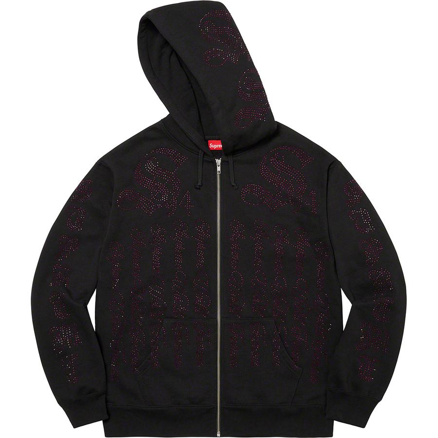 Supreme Rhinestone Zip Up Hooded Sweatshirt (SS22) - $178