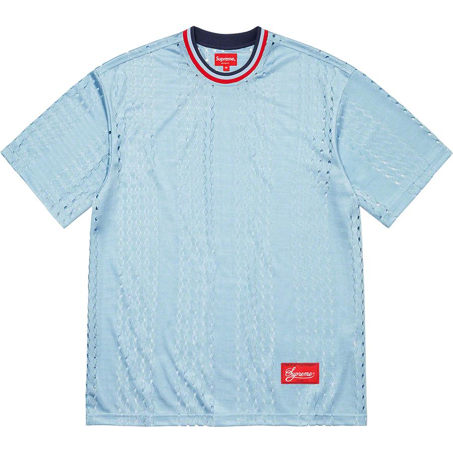 Supreme Perforated Stripe Warm Up Top (SS22) - $78