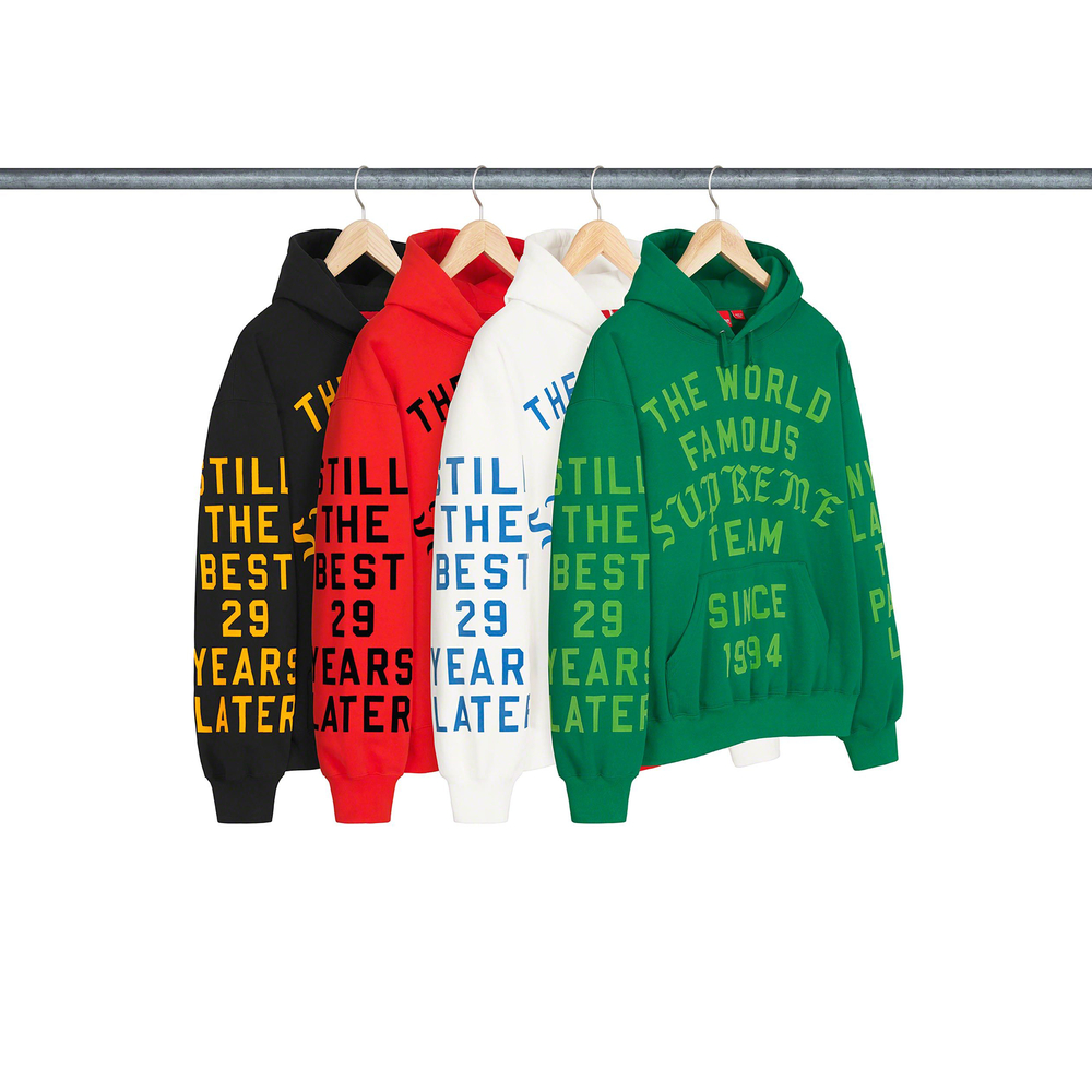 Supreme Supreme Team Flocked Hooded Sweatshirt (SS23) - $178