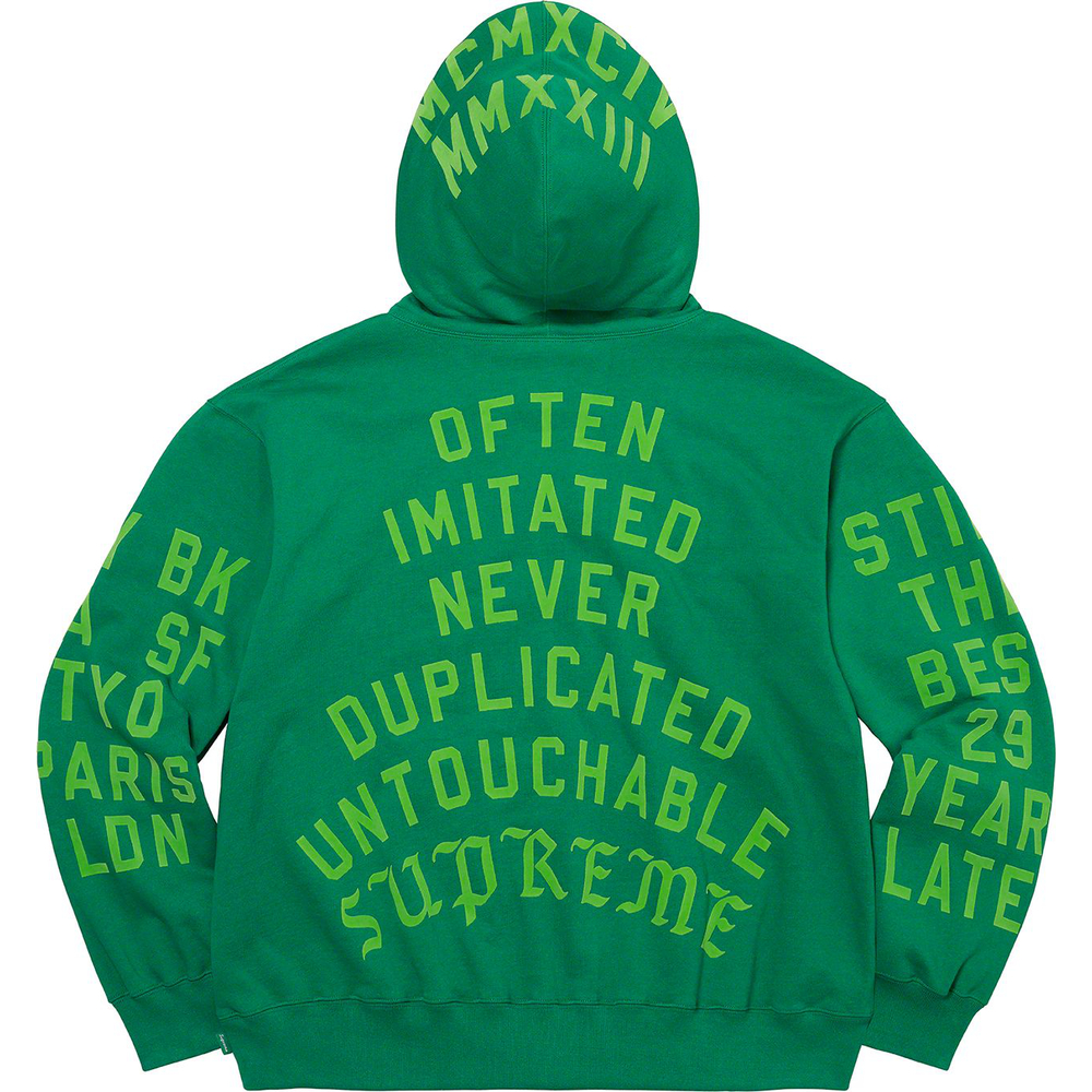 Supreme Supreme Team Flocked Hooded Sweatshirt (SS23) - $178