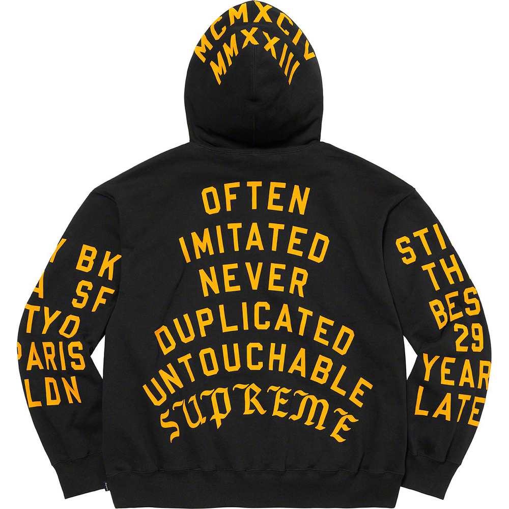 Supreme Supreme Team Flocked Hooded Sweatshirt (SS23) - $178