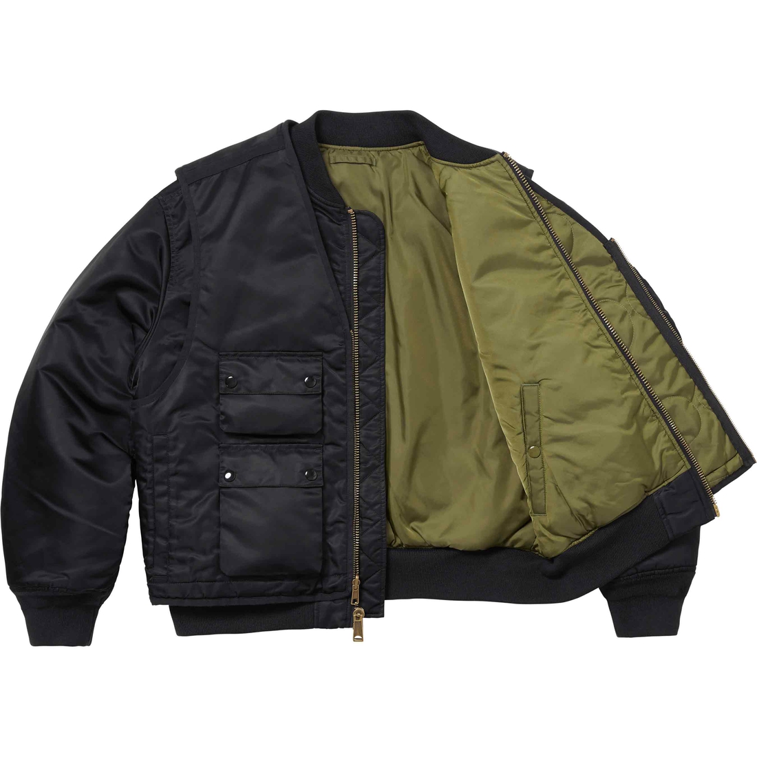 Supreme 2-in-1 MA-1 + Vest (SS24) - Black - $448