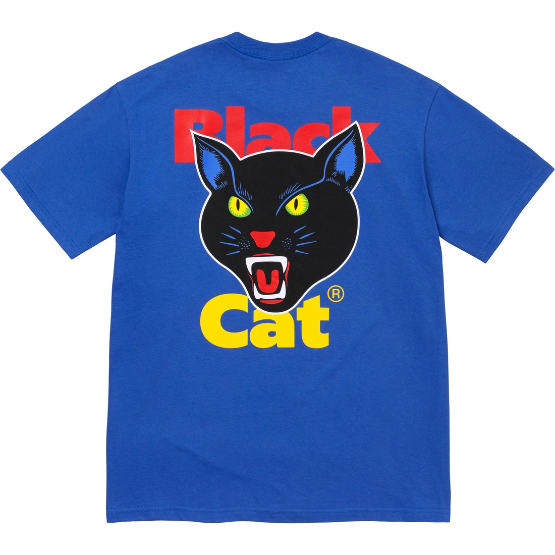 Supreme Black Cat Tee (SS24) - Royal - $44