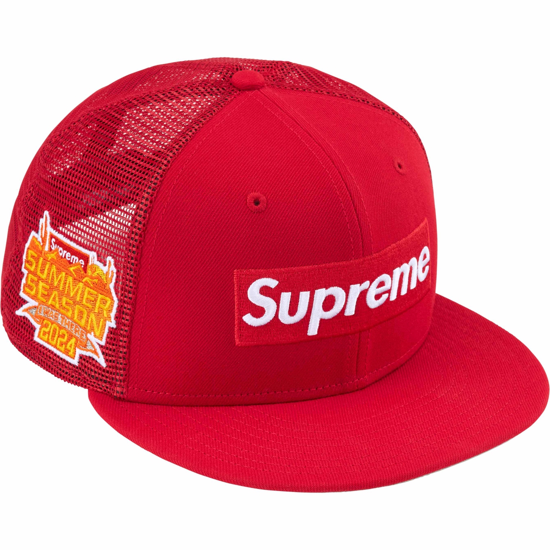 Supreme Box Logo Mesh Back New Era (SS24) - Red - $54