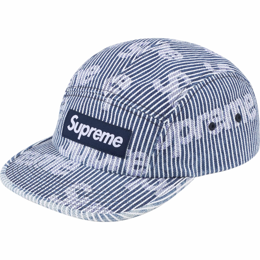 Supreme Denim Camp Cap (SS24) - Stripe - $48