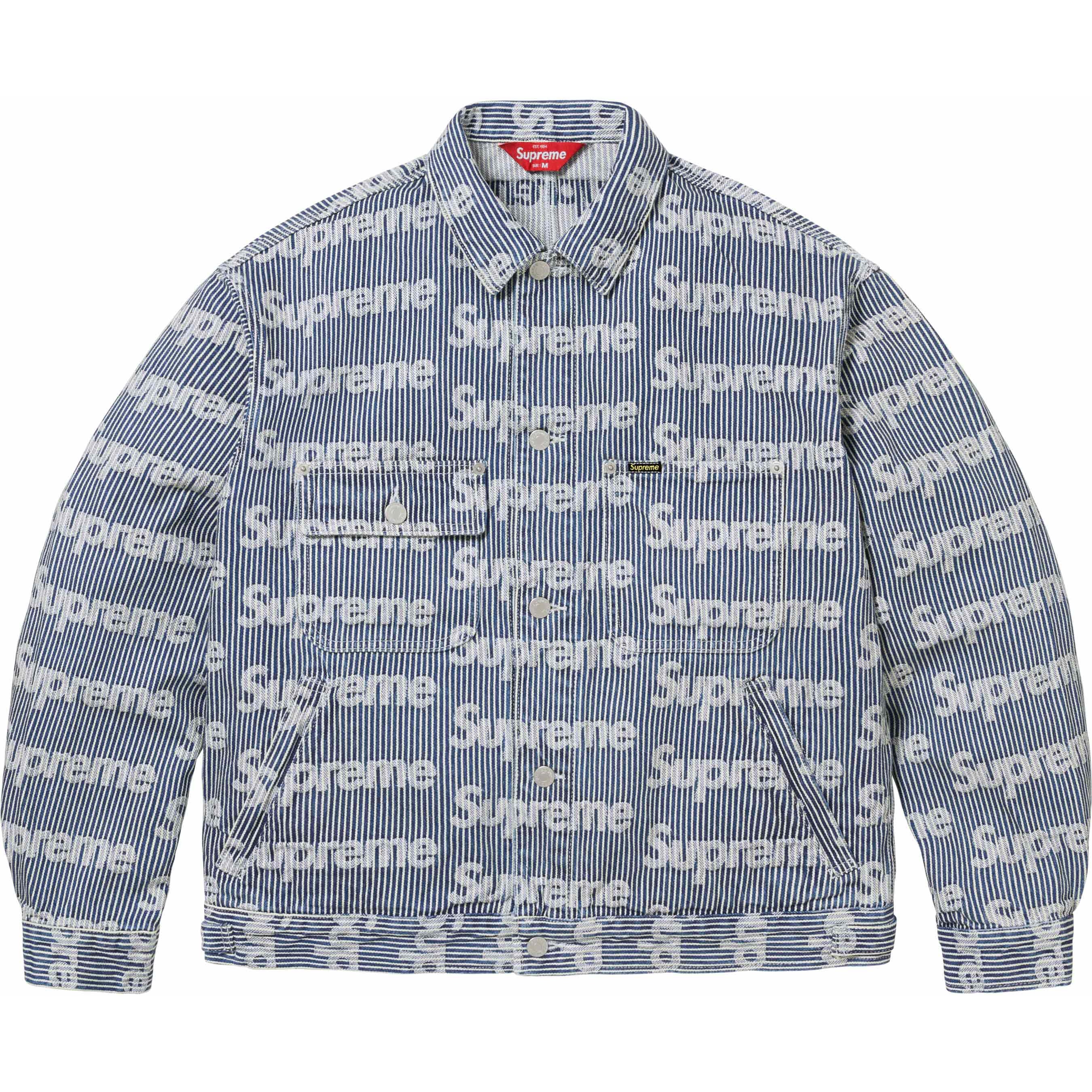 Supreme Denim Chore Trucker Jacket (SS24) - Stripe - $228