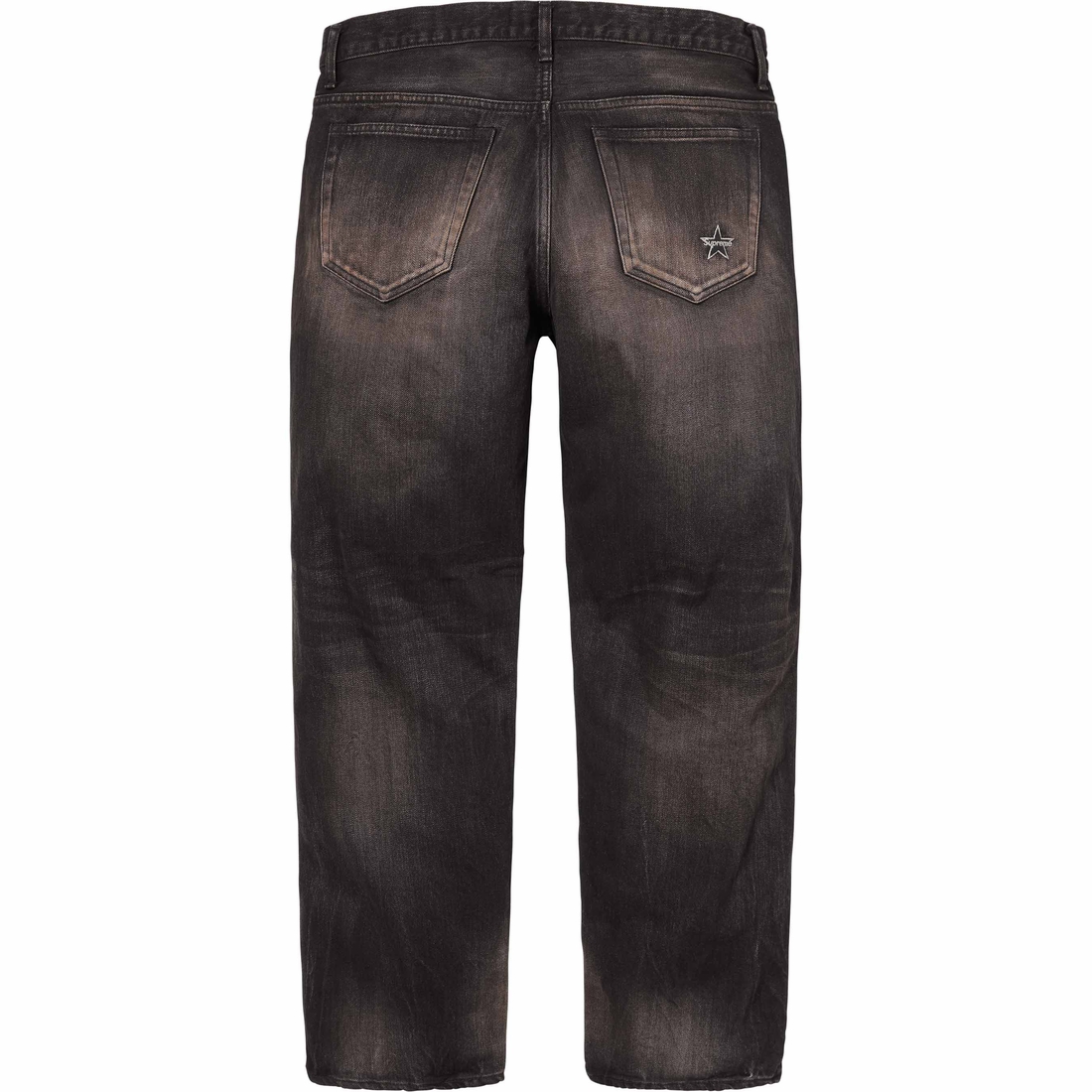 Supreme Distressed Loose Fit Selvedge Jean (SS24) - Washed Black - $298