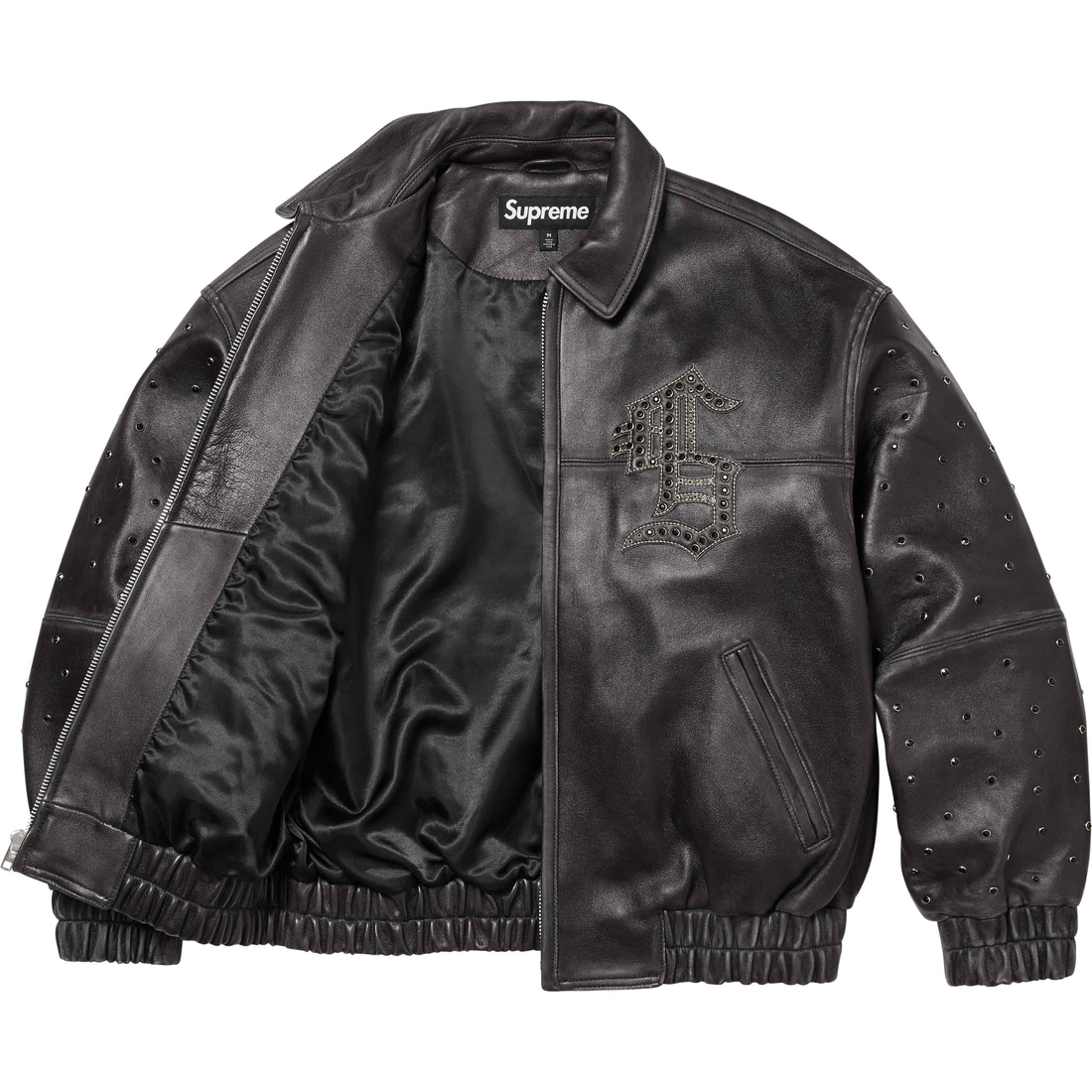 Supreme Gem Studded Leather Jacket (SS24) - Black - $998