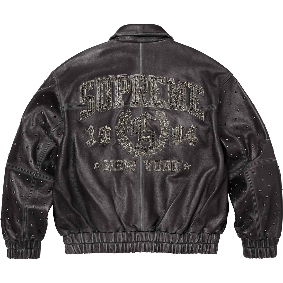 Supreme Gem Studded Leather Jacket (SS24) - Black - $998