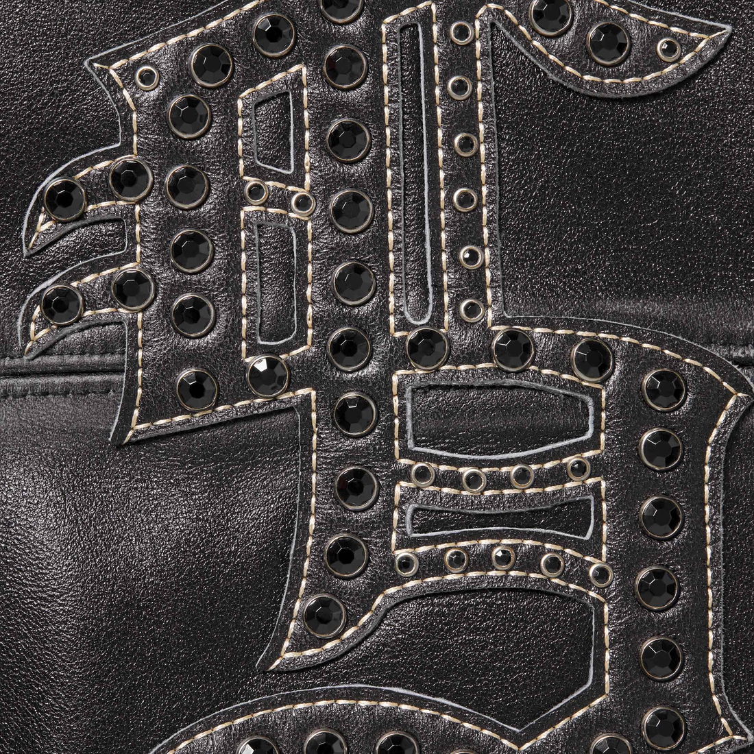 Supreme Gem Studded Leather Jacket (SS24) - Black - $998