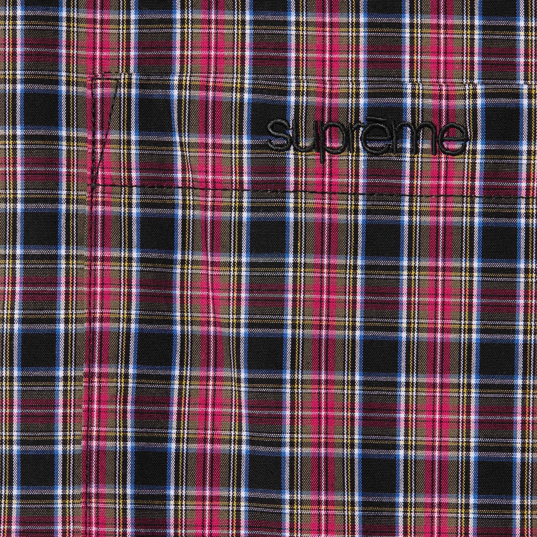 Supreme Loose Fit Mini Plaid S S Shirt (SS24) - Black - $128