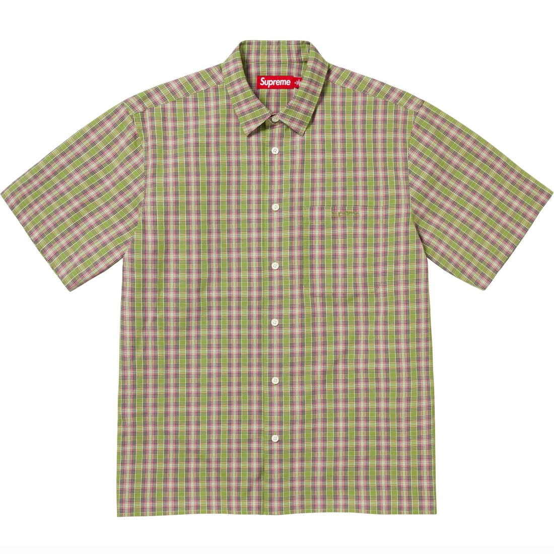 Supreme Loose Fit Mini Plaid S S Shirt (SS24) - Green - $128