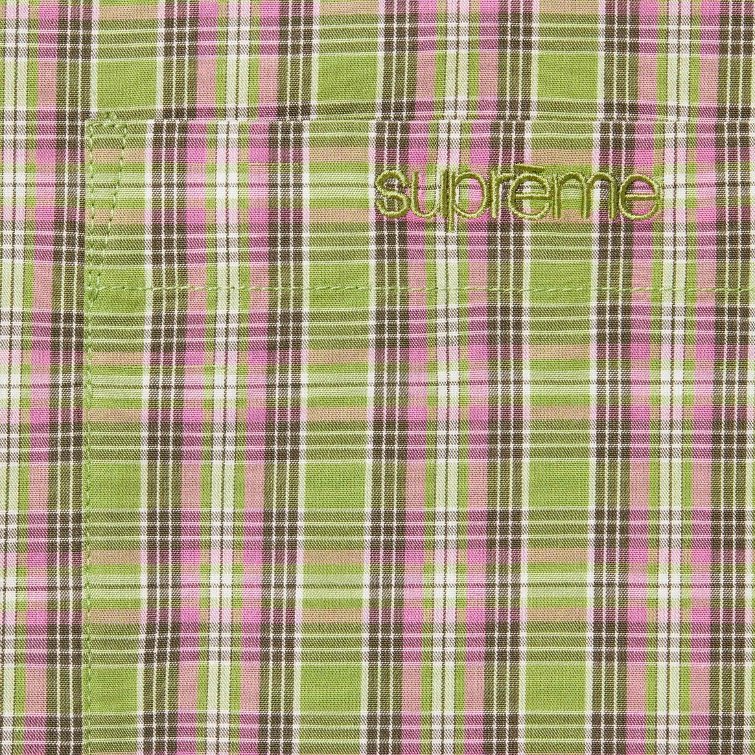 Supreme Loose Fit Mini Plaid S S Shirt (SS24) - Green - $128