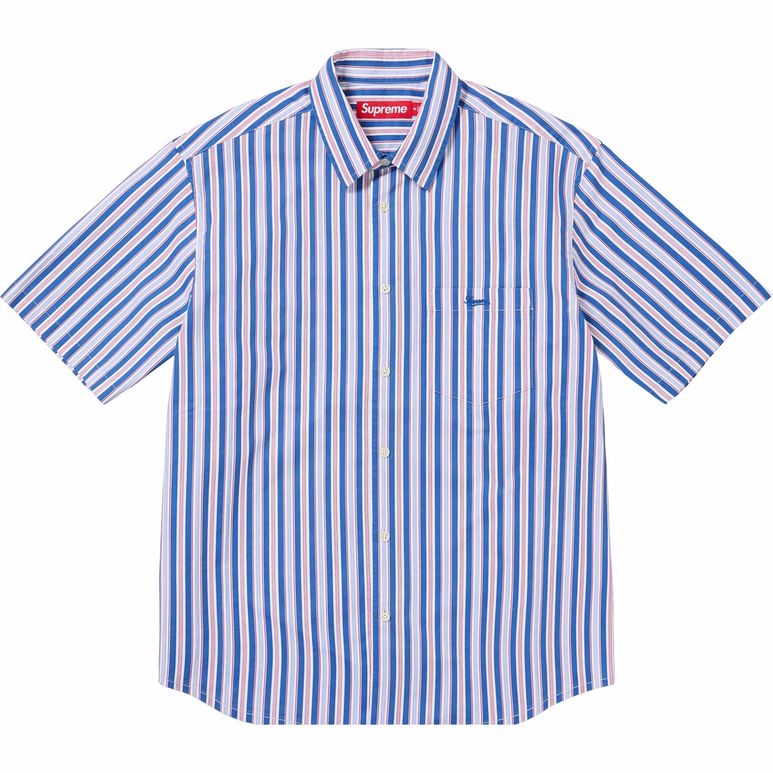 Supreme Loose Fit Multi Stripe S S Shirt (SS24) - Blue - $128