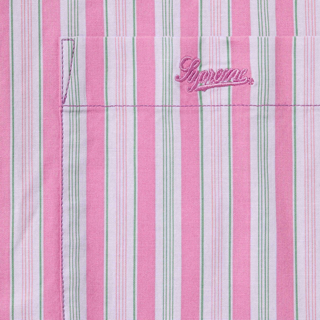 Supreme Loose Fit Multi Stripe S S Shirt (SS24) - Pink - $128