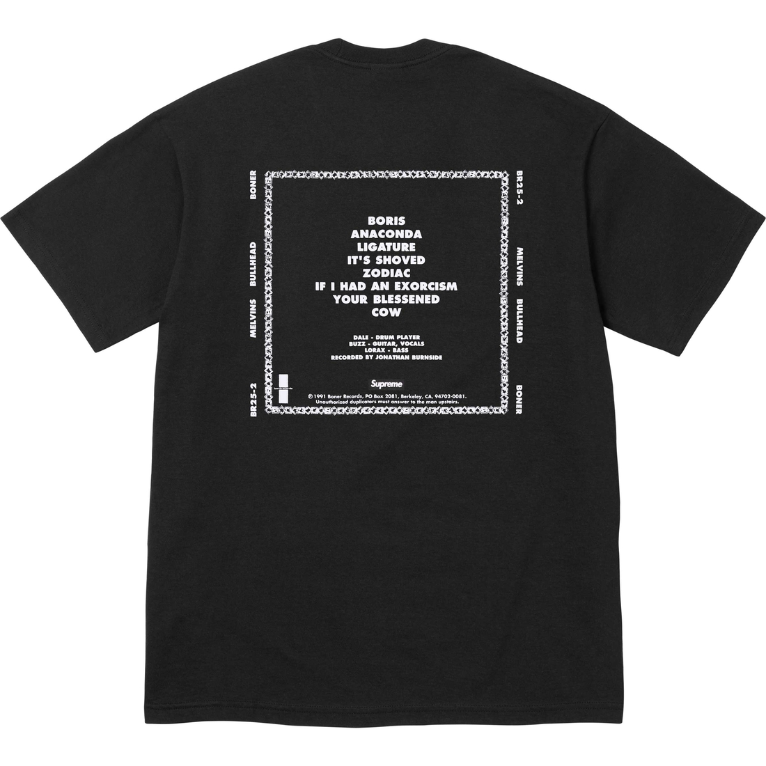 Supreme Melvins Bullhead Tee (SS24) - Black - $48