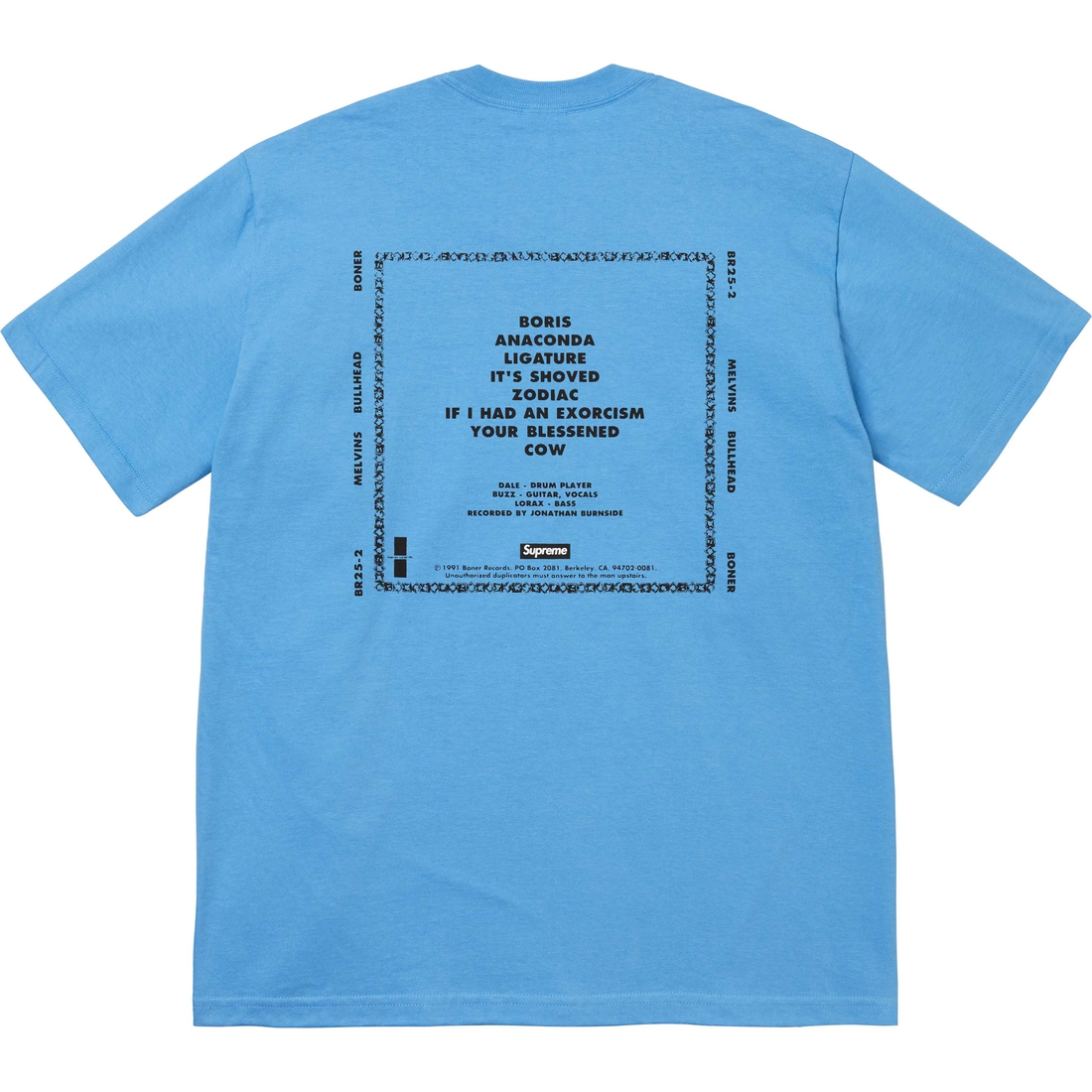 Supreme Melvins Bullhead Tee (SS24) - Bright Blue - $48