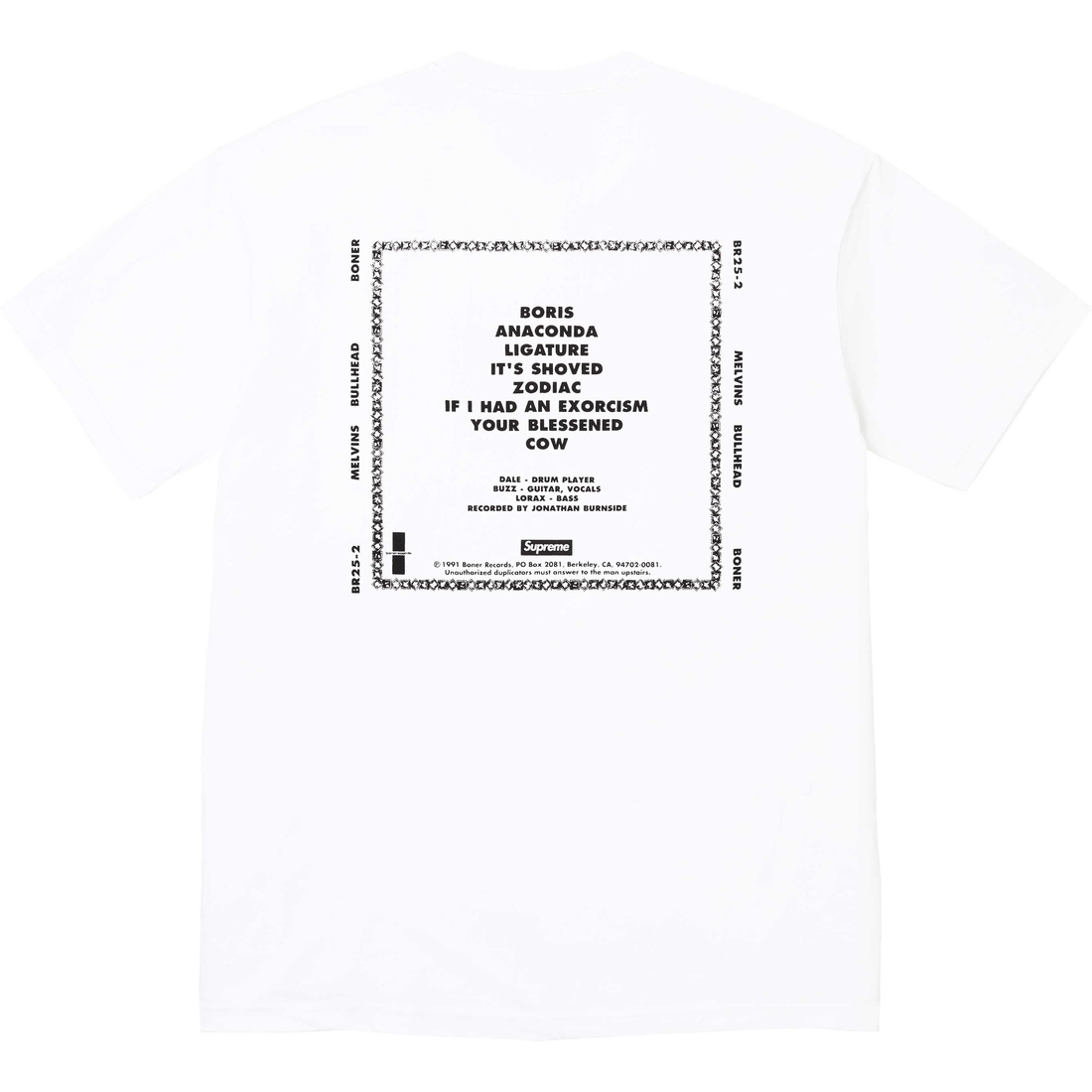 Supreme Melvins Bullhead Tee (SS24) - White - $48