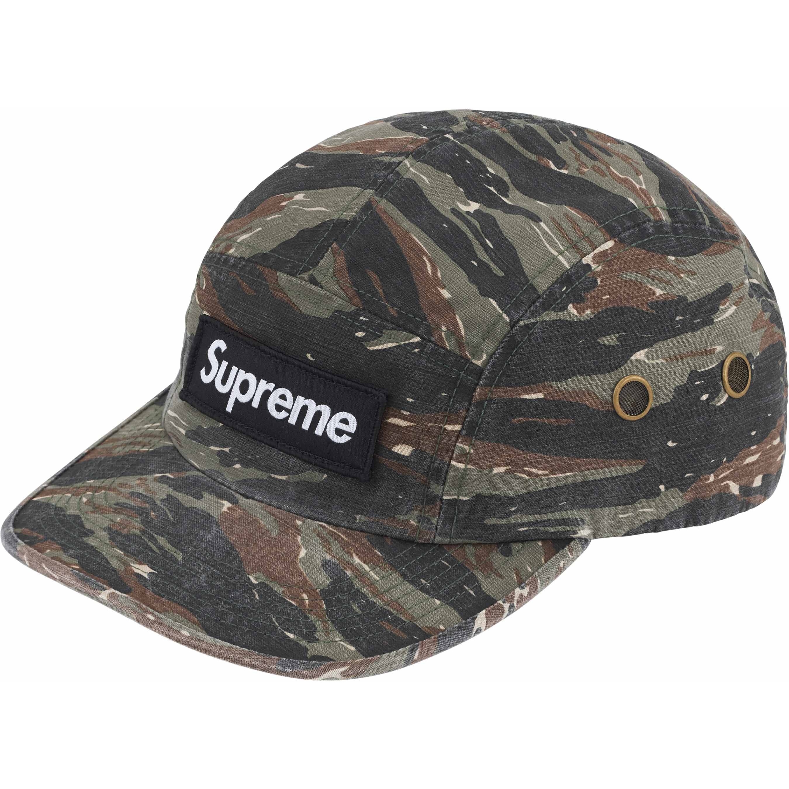 Supreme Military Camp Cap (SS24) - Olive Tiger Camo - $48